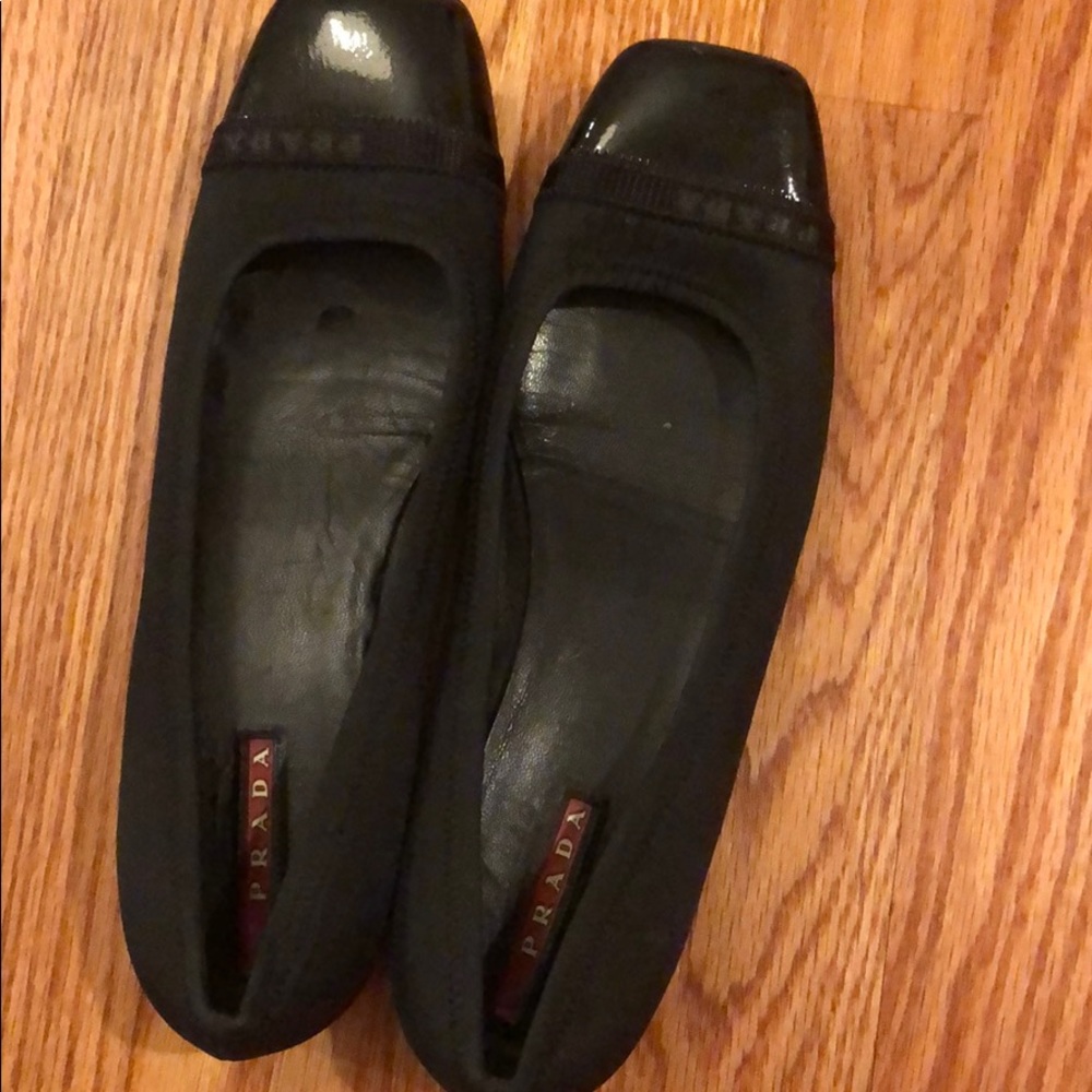 Black Prada flats